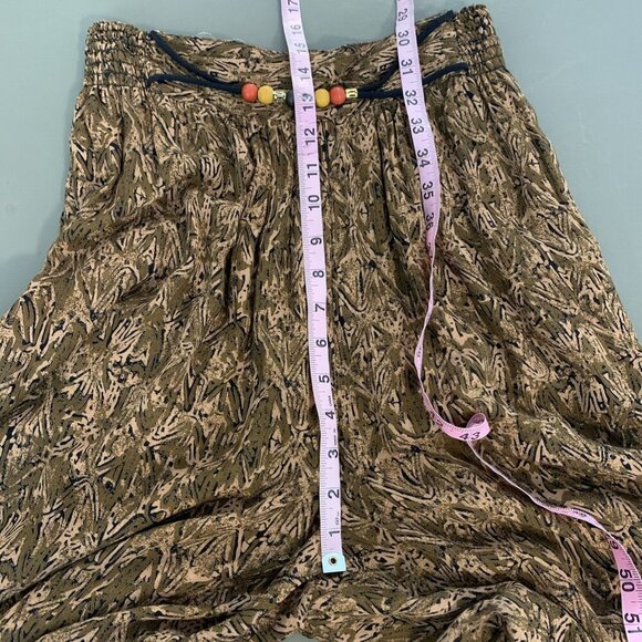 Vintage Carole Little Womens 14 Pants Pull On Rayon 80s Brown Beaded Boho Hippie - Picture 15 of 16